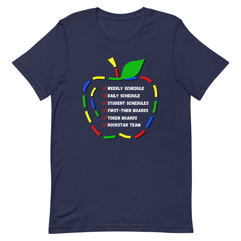 Autism Classroom Management Shirt with Apple (White Letting)