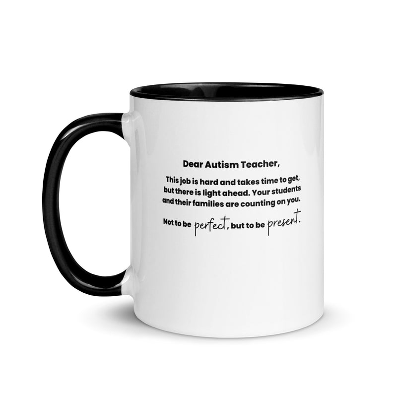 Dear Autism Teacher Mug (In Black and White)