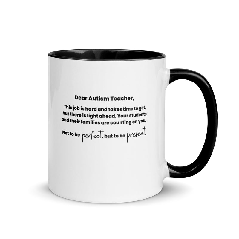 Dear Autism Teacher Mug (In Black and White)