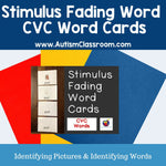 Stimulus Fading Word Cards - CVC words (Visual Supports for Struggling Readers)