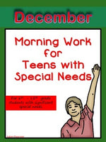 Morning Work for Teens with Special Needs (December)