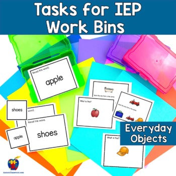 Already Done! Tasks for IEP Work Bins- Everyday Objects
