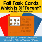 Task Cards- Fall Items (Which One is Different?)