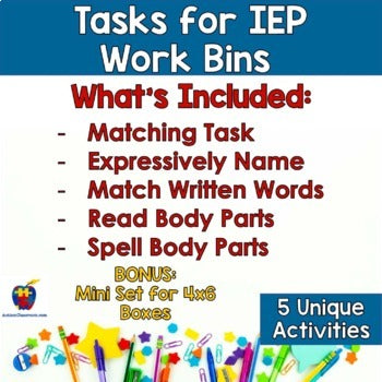 Already Done! Tasks for IEP Work Bins - Months