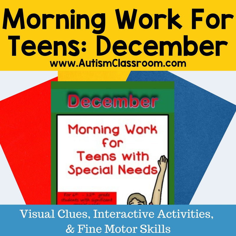 Morning Work for Teens with Special Needs (December)