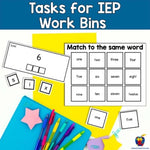 Already Done! Tasks for IEP Work Bins- Numbers