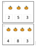 Task Cards: Pumpkin Counting w/ 1:1 Correspondence 1-10