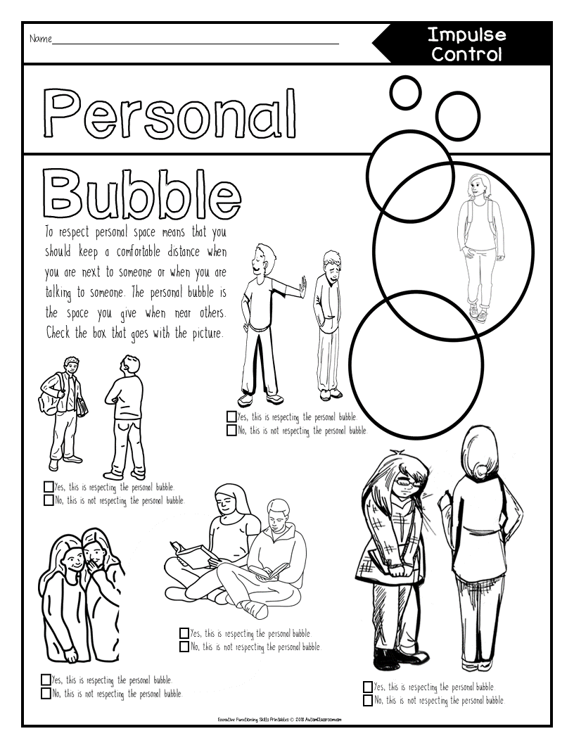 Executive Functioning Skills Printables Autism Classroom