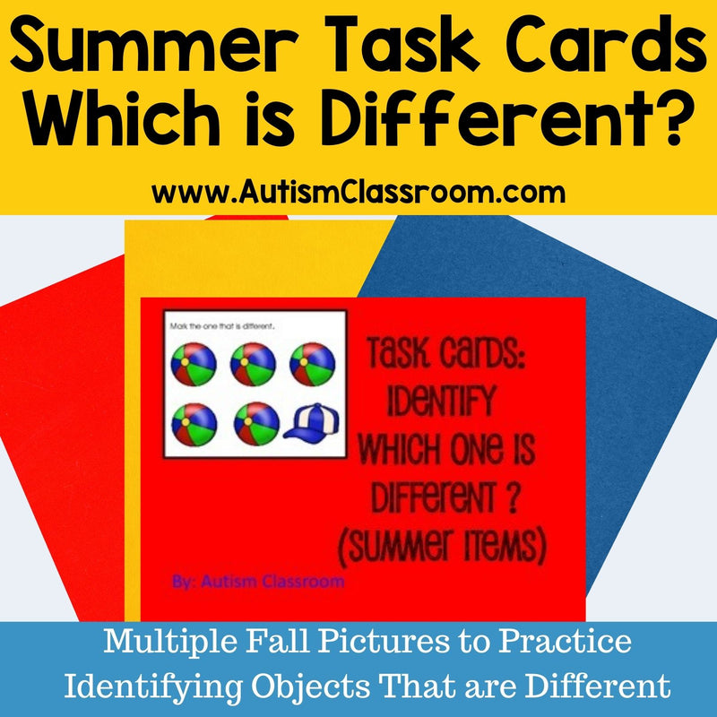 Task Cards- Summer Items (Which One is Different?)