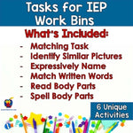 Already Done! Tasks for IEP Work Bins- Numbers