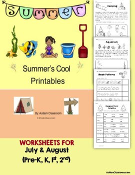Summer Printables (Prek, K, Special Ed. and Autism)