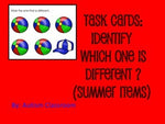 Task Cards- Summer Items (Which One is Different?)