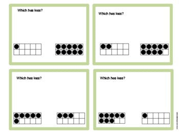 Task Cards: Which Has More? Which Has Less? Math Ten-Frames