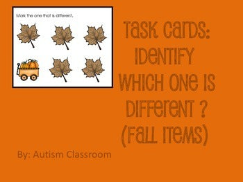 Task Cards- Fall Items (Which One is Different?)