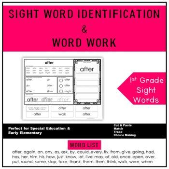 Sight Word Identification & Word Work Printables- 1st