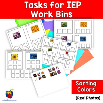 Already Done! Tasks for IEP Work Bins- Sorting Colors
