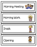Visual Schedule Cards for Centers & Class Activities- White Background