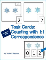 Snow Task Cards: Counting w/ 1:1 Correspondence (Adapted Math Autism & SPED)