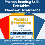 Phonics Reading Skills Printables for Students with Autism - Phonemic Awareness